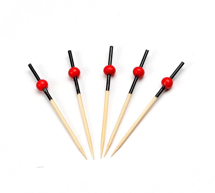 Picker Bambus schwarz, mit kleine roten Kugel 
